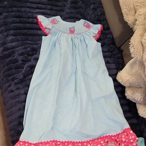 Blue and Pink Kids Smocked Dress